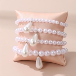  occidental style Pearl bracelet four drop pendant woman fashion brief woman