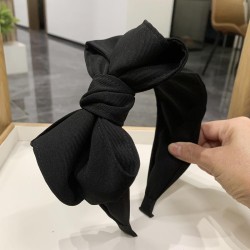 black multilayer bow Headband Korean style high width all-Purpose Headband ret..