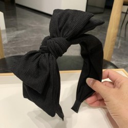 Headband Autumn and Winter black bow Headband high belt brief all-Purpose Head..