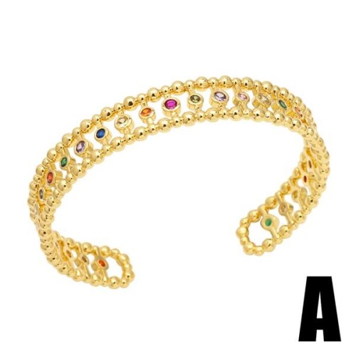 occidental style fashion bamboo bangle samll embed color zircon high opening bangle womanbrm