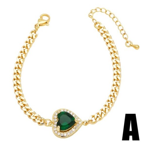  love Peach heart bracelet temperament all-Purpose embed zircon samll bracelet womanbrm