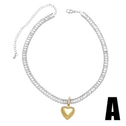 occidental style fashion love necklace woman bronzek gold retro star clavicle ..