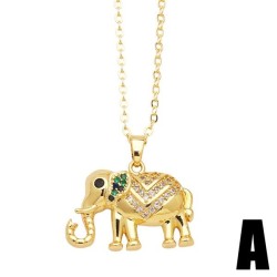 occidental style elephant necklace woman temperament all-Purpose embed zircon ..