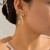 occidental styleowEarring bow ear stud  samll Metal beltins wind Earring woman