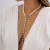 occidental style  brief all-Purpose imitate Pearl beads clavicle necklace  fashion retro long style tass
