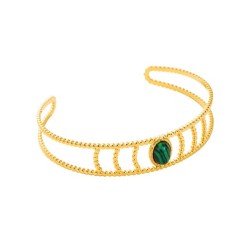 stainless steel color retention turquoise hollow bangle  retro temperamentI w..