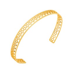 occidental style wind stainless steel color retention opening bangle  hollow s..