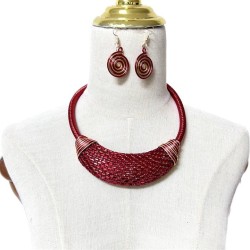 occidental style exaggerating diamond handmade weave necklace earrings setneck..