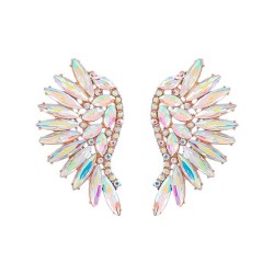 embed colorful diamond wings earrings angel exaggerating earring occidental st..