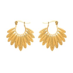 fashion hollow titanium steel earrings occidental style retro palace wind drop..
