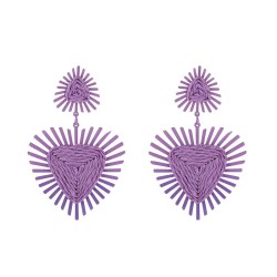 earrings Bohemia ethnic style earrings long style multilayer triangle heart-sh..