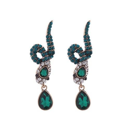 occidental style fully-jewelled snake exaggerating earrings trend retro high