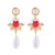 silver earrings high retro ethnic style Earring woman Alloy embed Pearl pendant samll earrings