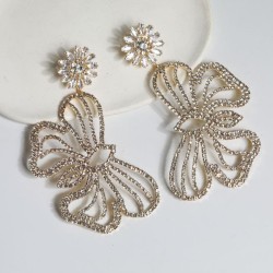occidental style super big super exaggerating hollow butterfly pendant earring..