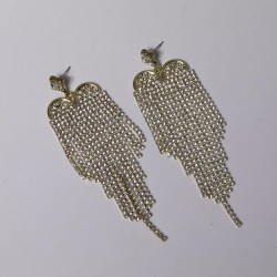 occidental style style fashion fully-jewelled love tassel earrings high long s..