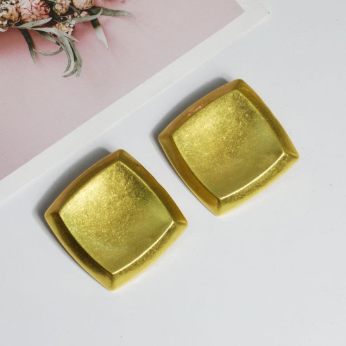 Autumn and WinterRose tree bronze square hollow Ear clip retro exaggerating earrings samll ear stud