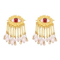 occidental style medium style creative pendant Pearl tassel pattern eyes style..