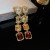 retro diamond square chain high palace wind temperament samll exaggerating clavic