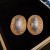 retro samll Metal Pearl Oval silver ear stud high temperament fashion earrings woman