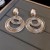 exaggerating Metal big samll multilayer circle silver earrings occidental style personality high 