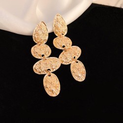 retro Metal Oval drop silver earrings occidental style high samll temperament 