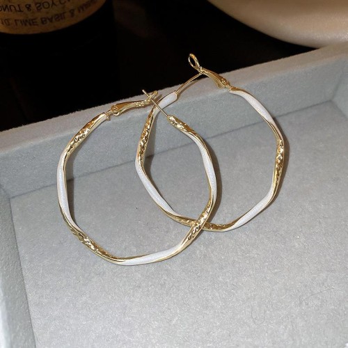 retro enamel brief geometry silver circle fashion occidental style samll temperament high earrin