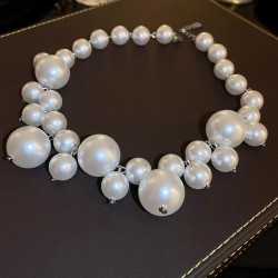 occidental style exaggerating big samll Irregular Pearl necklace personality r..