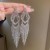 high diamond drop long style tassel silver earrings occidental style personali