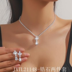   claw chain drop zircon Rhinestone crystal earrings necklace set  brief clavi..