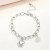 occidental style brief fashion all-Purpose three-dimensional love Pearl pendant bracelet Korean sty