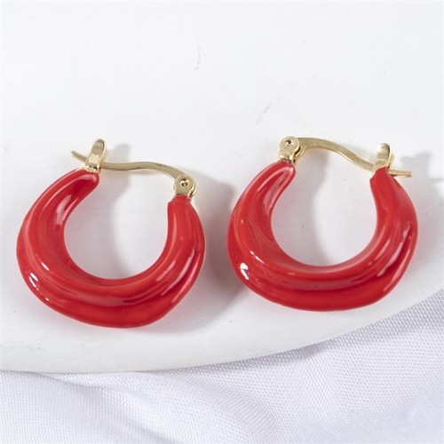  occidental style earrings brief enamel three-dimensional earrings earring gift circle