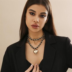 occidental style temperament velvet chain samll wind necklace  retro love all-..