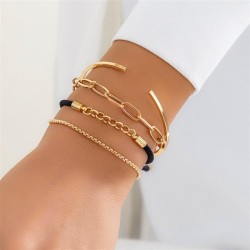 occidental style  Metal wind mash up chain all-Purpose bangle  geometry love f..