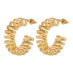 E occidental style brief earrings  exaggerating samll hollow buckle