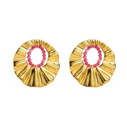 E occidental style stainless steel beads hollow Round earrings  retro ethnic s..