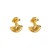 E stainless steel Irregular earrings  wind sector circle ear stud