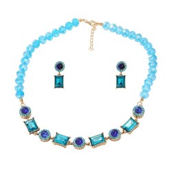 fashion fully-jewelled earrings necklace set woman occidental style exaggerati..