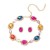 occidental style earrings necklace set woman Round glass diamond ear stud sweater chain bride
