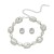 occidental style earrings necklace set woman Round glass diamond ear stud sweater chain bride