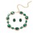 occidental style earrings necklace set woman Round glass diamond ear stud sweater chain bride
