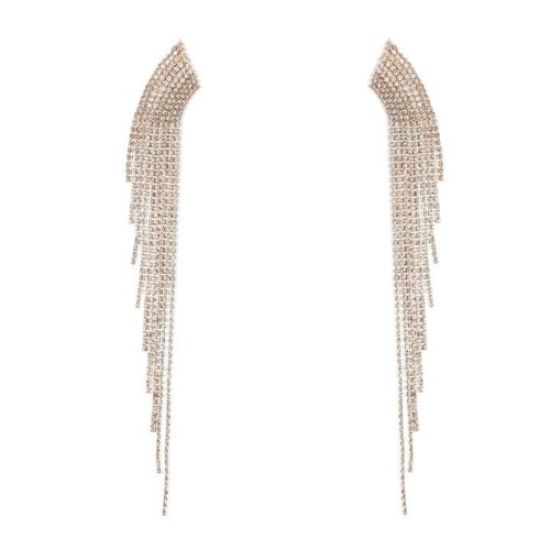 super claw chain long style tassel earrings exaggerating occidental style Earring woman banquet Rhinestone bride