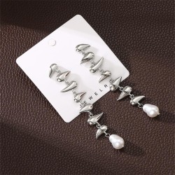 E occidental style drop earrings bracelet necklace surface Metal woman Pearl s..
