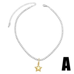 occidental style fashion love necklace samll all-Purpose mosaic zircon gilded ..