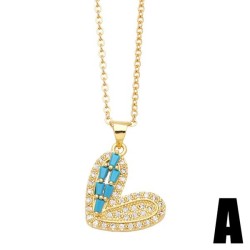 occidental style Pearl love necklace woman temperament all-Purpose embed zirco..