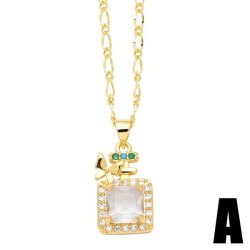  love necklace woman occidental style fashion all-Purpose embed zircon square ..