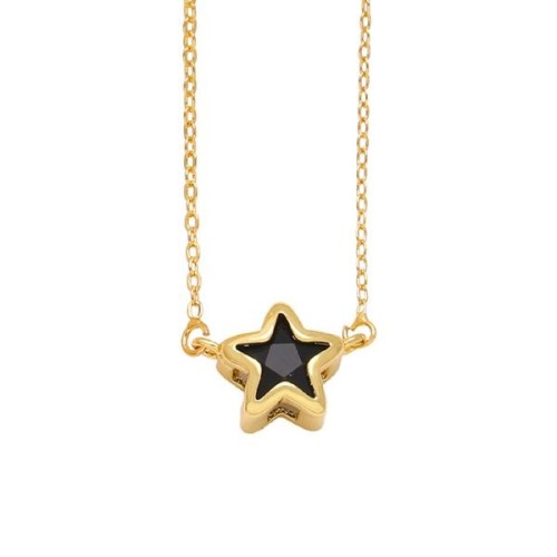 occidental style fashion Five-pointed star necklace woman personality creative gilded enamel clavicle chainnkq