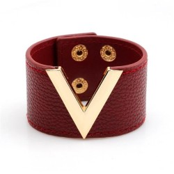  fashion occidental style width leather bangle trend ladyV Word