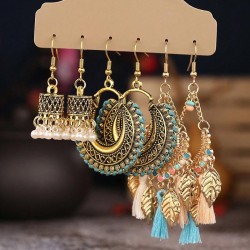 fashion medium noble wind tassel drop temperament lady earrings set