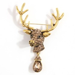 occidental style fashion concise retro christmas deer flash diamond temperamen..