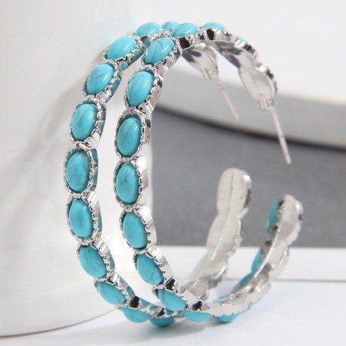 occidental style fashion retro noble turquoise accessories temperament woman earring